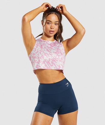 Gymshark Training Crop Ženske Majica Bez Rukava Roze | HR 3249NWY